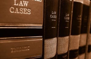 Shelf full of law cases books
